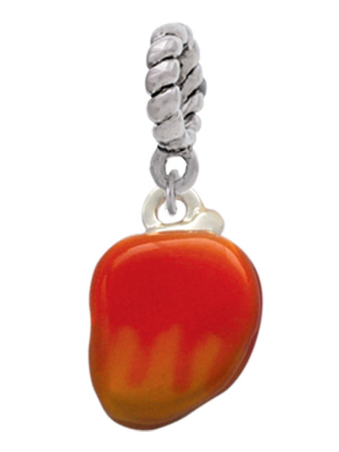 3-D Enamel Mango Rope Charm Bead Dangle