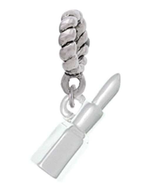 3-D Lipstick Rope Charm Bead Dangle