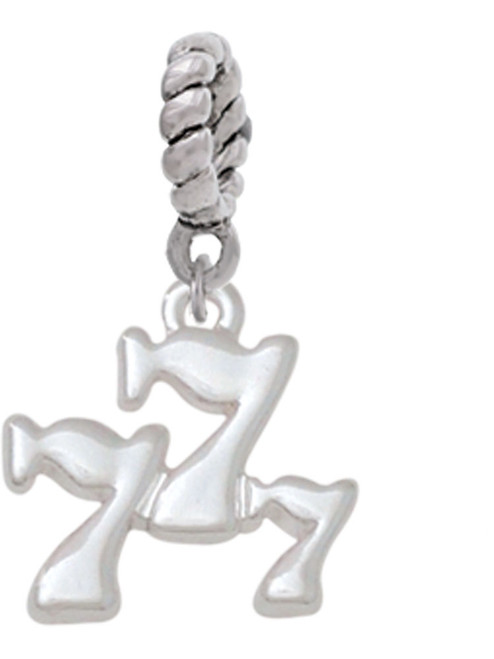 Three Lucky 7s Rope Charm Bead Dangle
