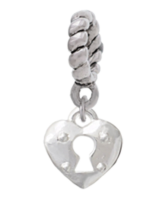 Mini Heart Lock Rope Charm Bead Dangle