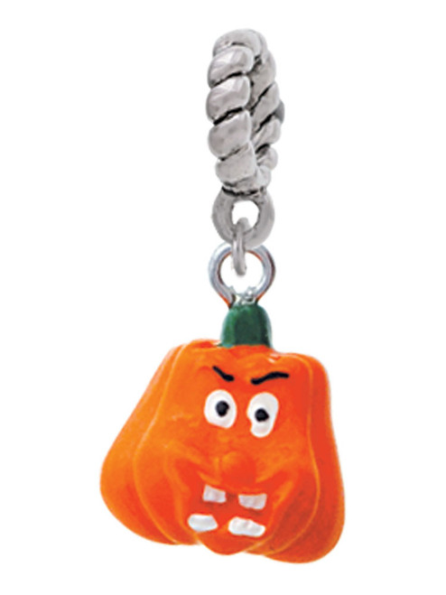 Resin Funny Boo! Pumpkin Rope Charm Bead Dangle