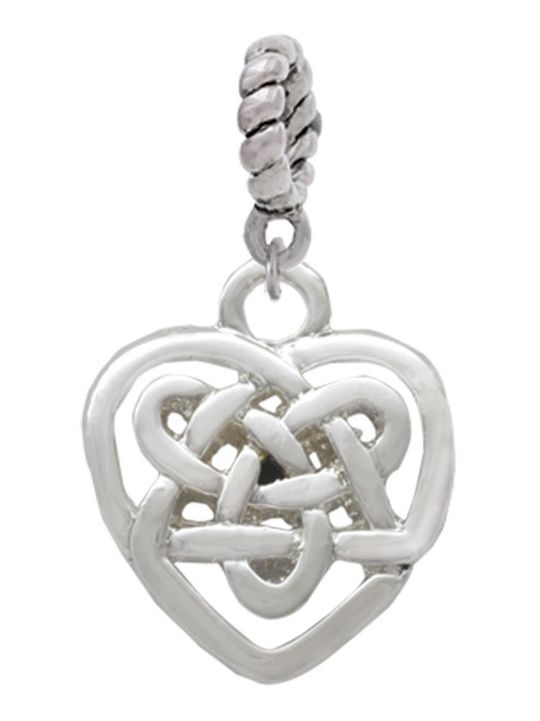 Small Celtic Heart Knot Rope Charm Bead Dangle