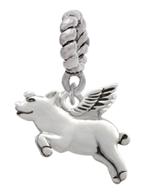 Flying Pig Rope Charm Bead Dangle