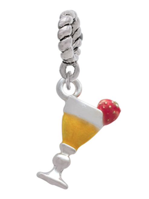3-D Yellow Tropical Drink Rope Charm Bead Dangle