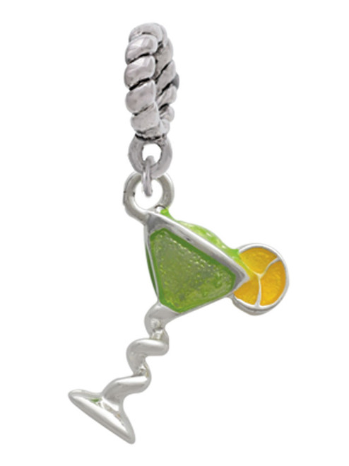 Tropical Drink - Lime Green Rope Charm Bead Dangle
