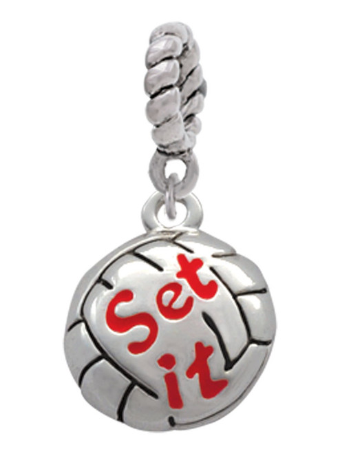 Volleyball - ''Set It'' Rope Charm Bead Dangle