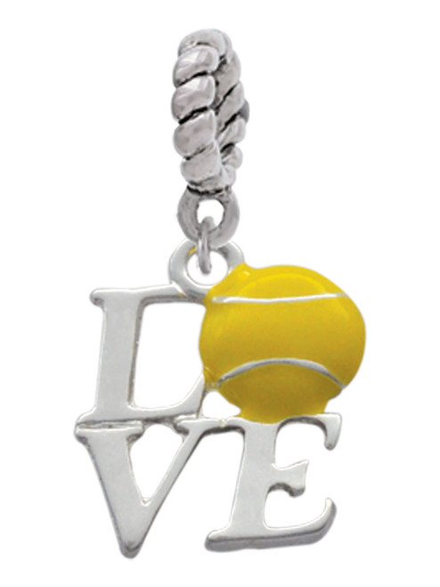 Love with Tennis Ball Rope Charm Bead Dangle