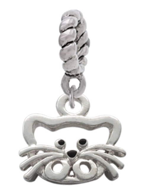 Open Cat Face Rope Charm Bead Dangle