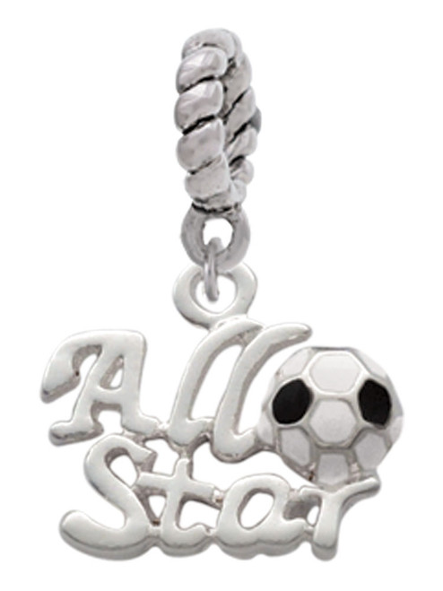 All Star - Soccer ball Rope Charm Bead Dangle