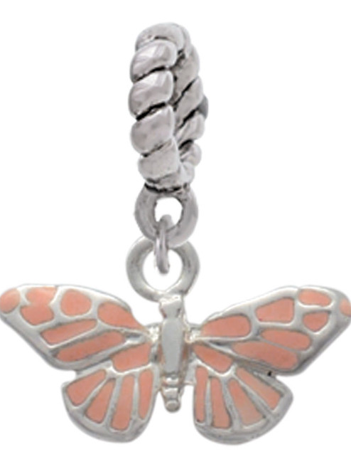 Small Pink Butterfly Rope Charm Bead Dangle