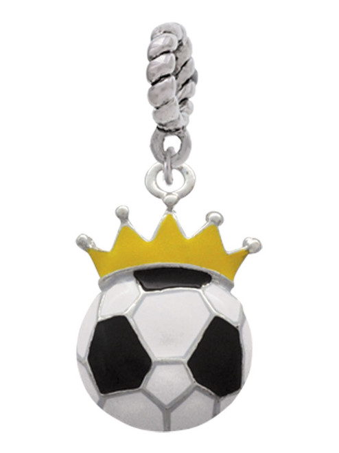 Soccer ball - Crown Rope Charm Bead Dangle