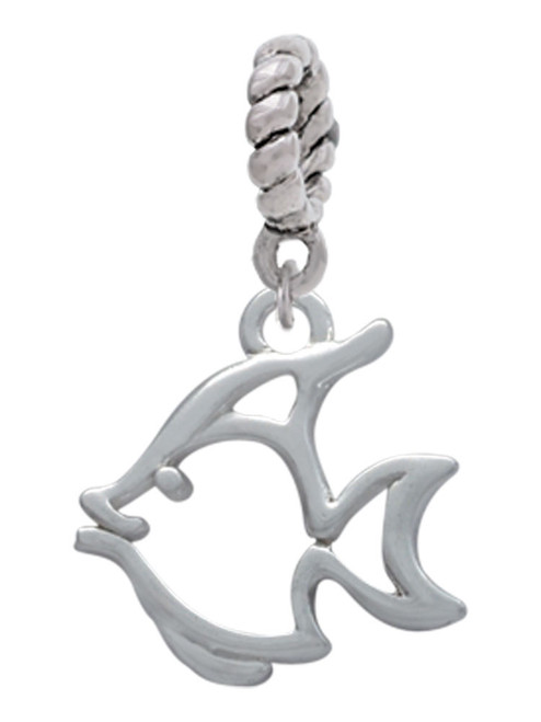 2-D Open Angel Fish Rope Charm Bead Dangle
