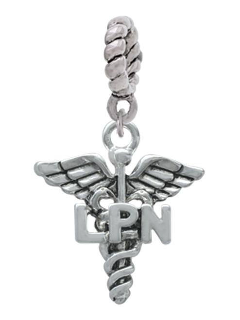 Caduceus - LPN Rope Charm Bead Dangle
