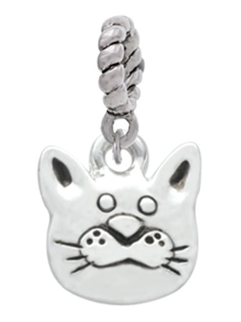 Large Cat Face Rope Charm Bead Dangle