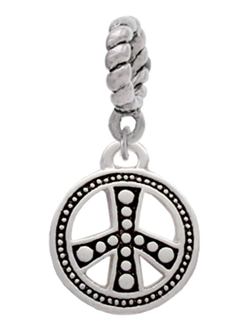 Beaded Peace Sign Rope Charm Bead Dangle