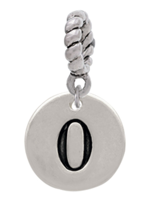 Disc 1/2'' Number - 0 - Rope Charm Bead Dangle
