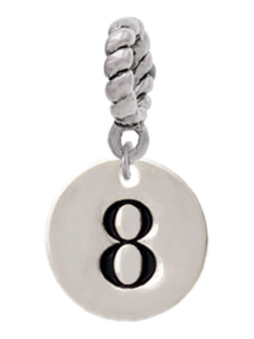 Disc 1/2'' Number - 8 - Rope Charm Bead Dangle
