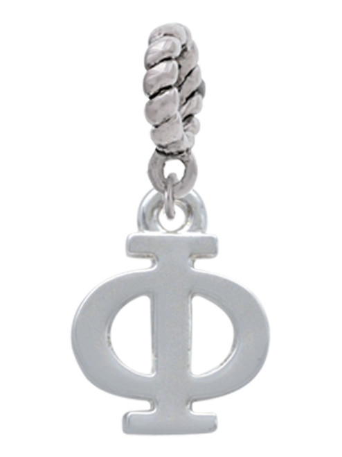 Large Greek Letter - Phi - Rope Charm Bead Dangle