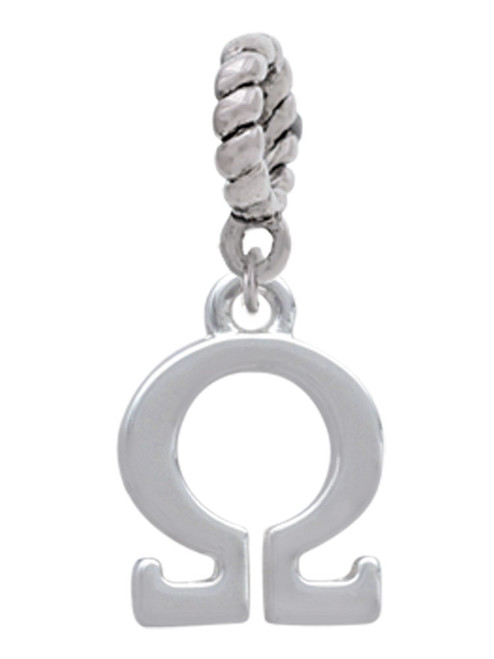 Large Greek Letter - Omega - Rope Charm Bead Dangle