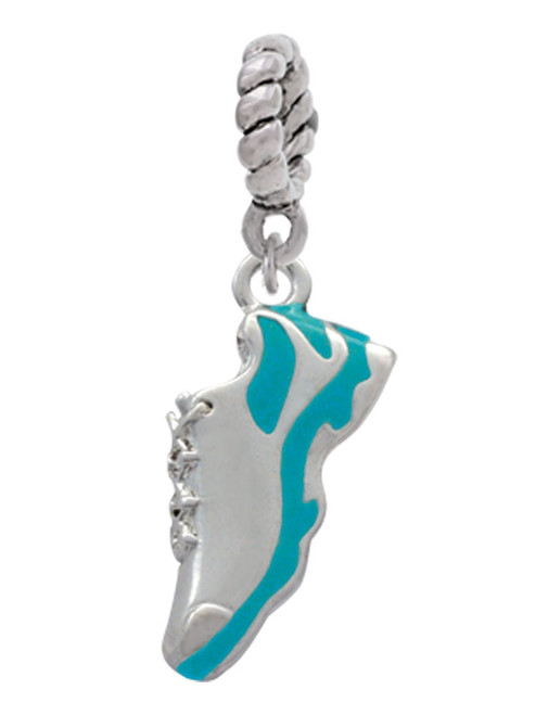 Running Shoe Teal Rope Charm Bead Dangle
