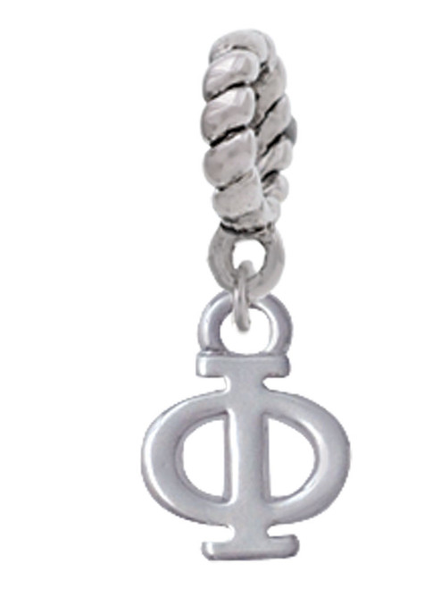 Small Greek Letter - Phi - Rope Charm Bead Dangle