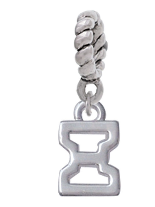 Small Greek Letter - Xi - Rope Charm Bead Dangle