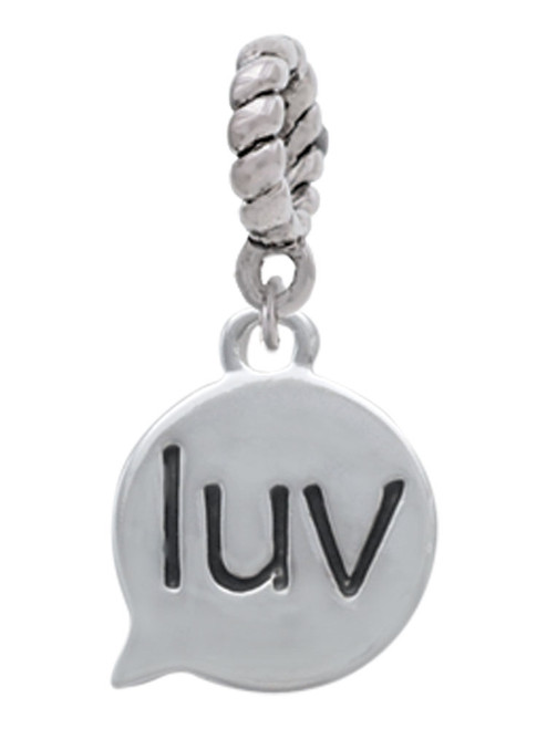 Text Chat - luv - Love - Rope Charm Bead Dangle