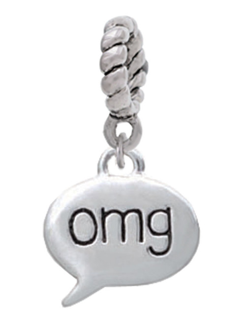 Text Chat - omg - Oh My God - Rope Charm Bead Dangle