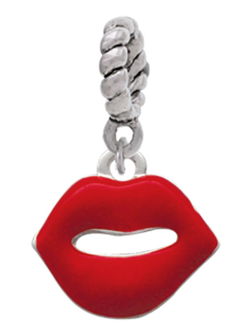 Red Lips Rope Charm Bead Dangle