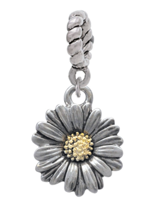 Two Tone Daisy Flower Rope Charm Bead Dangle