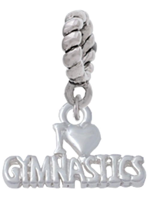 I 'Heart' Gymnastics Rope Charm Bead Dangle