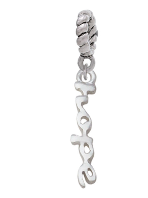 Small hope Script Rope Charm Bead Dangle