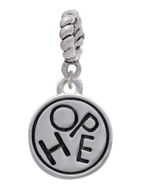 Hope in Circle Rope Charm Bead Dangle