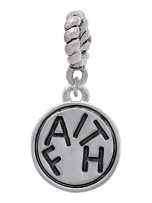 Faith in Circle Rope Charm Bead Dangle