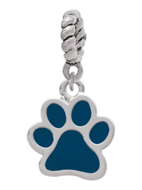 Medium Translucent Navy Paw Rope Charm Bead Dangle