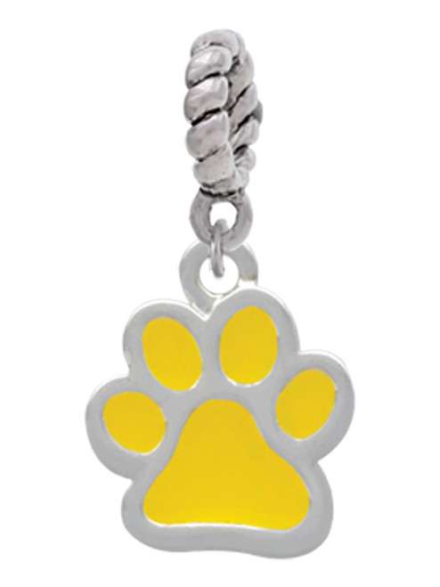 Medium Translucent Yellow Paw Rope Charm Bead Dangle