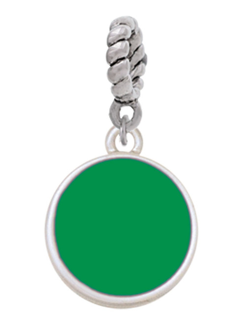 Small Green Enamel Disc Rope Charm Bead Dangle