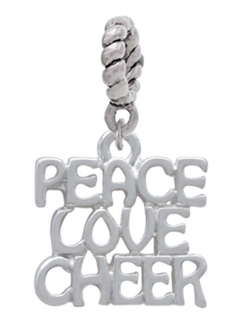 Medium ''Peace Love Cheer'' Rope Charm Bead Dangle