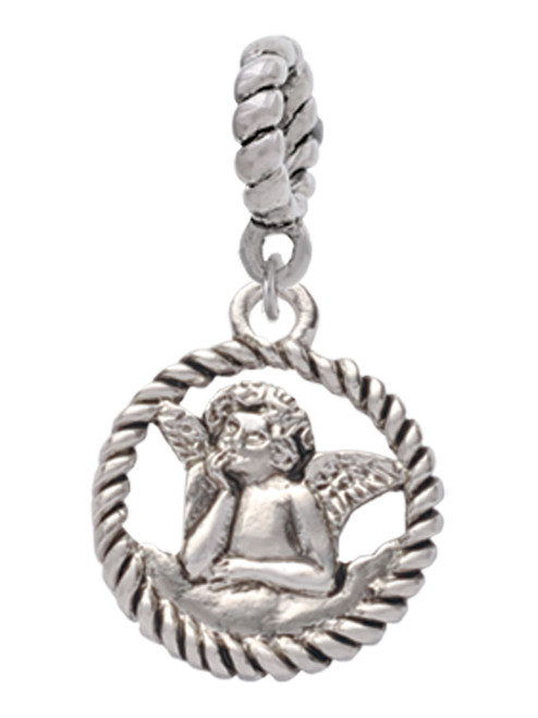 Raphael Angel in Rope Wreath Rope Charm Bead Dangle