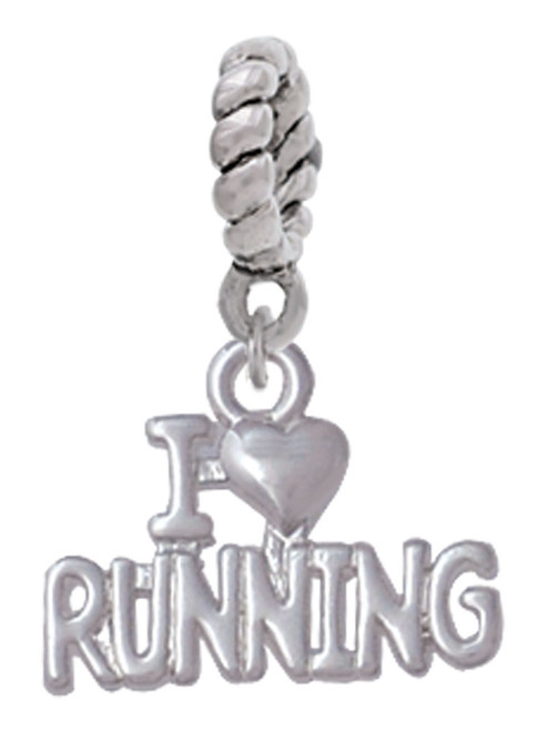 I 'Heart' Running Rope Charm Bead Dangle