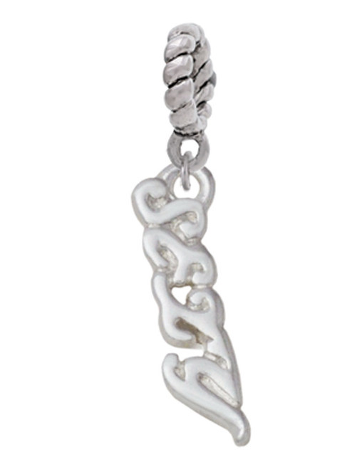 Small Sexy Script Rope Charm Bead Dangle