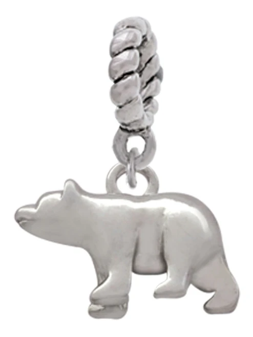 3-D Bear Rope Charm Bead Dangle