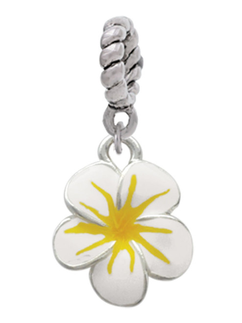 White and Yellow Flower Rope Charm Bead Dangle
