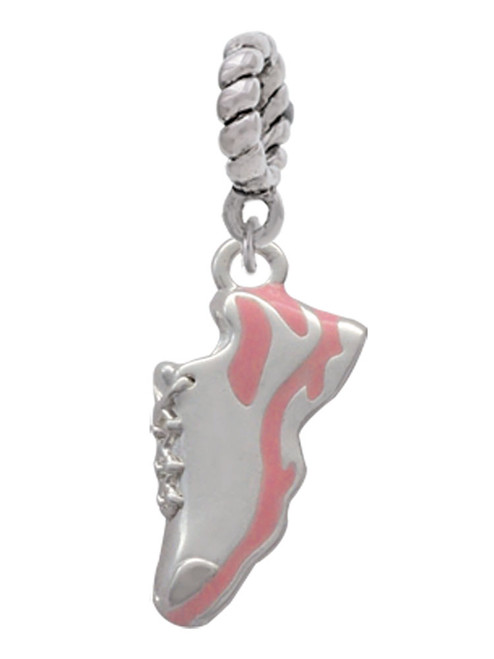 Pink Running Shoe Rope Charm Bead Dangle