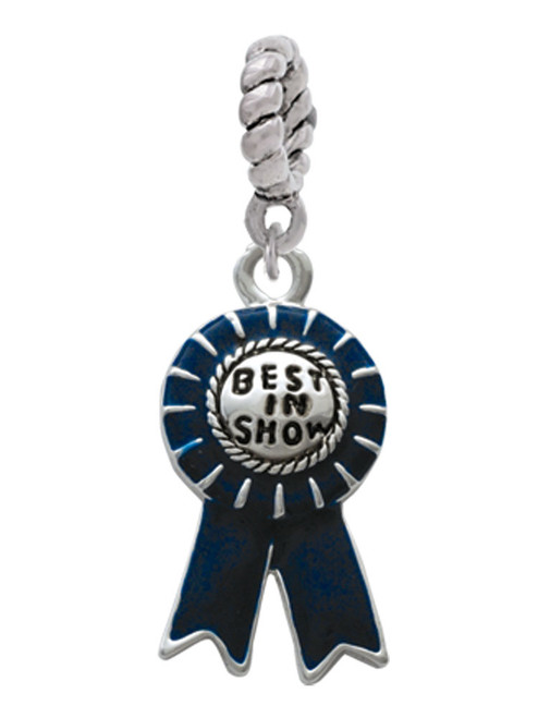 Best in Show Blue Ribbon Rope Charm Bead Dangle