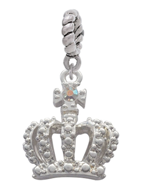 Crown with AB Crystal Rope Charm Bead Dangle