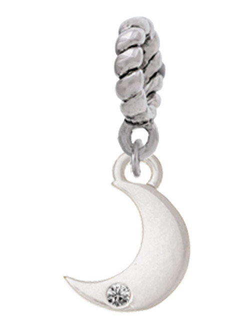 Small Crescent Moon Rope Charm Bead Dangle