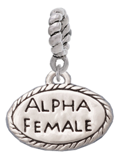 Alpha Female Oval Rope Charm Bead Dangle