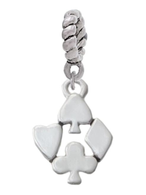 Card Suits Rope Charm Bead Dangle