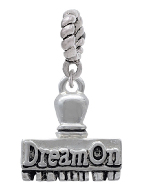 3-D ''Dream On'' Stamp Rope Charm Bead Dangle